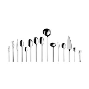 BergHOFF's Range of silver cutlery in a line