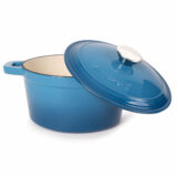 BergHOFF's Neo Cast Iron round stockpot blue lid removed