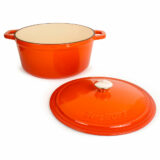 BergHOFF's Neo Cast Iron round stockpot orange lid removed
