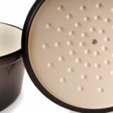BergHOFF's Neo Cast Iron round stockpot dark grey close up of lid