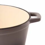 BergHOFF's Neo Cast Iron round stockpot dark grey close up of handle