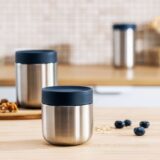 Nommie 0.35L stainless steel food jar with lid