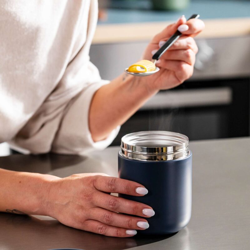 Nommie 0.35L stainless steel food jar with lid