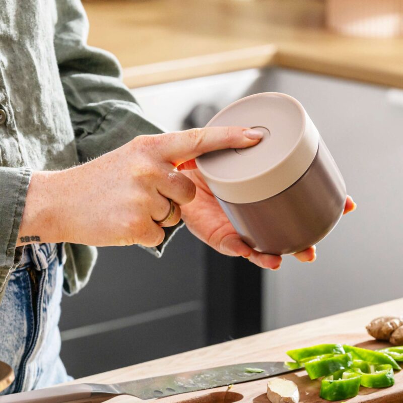 Aubergine & Sand leakproof insulated lunch jar