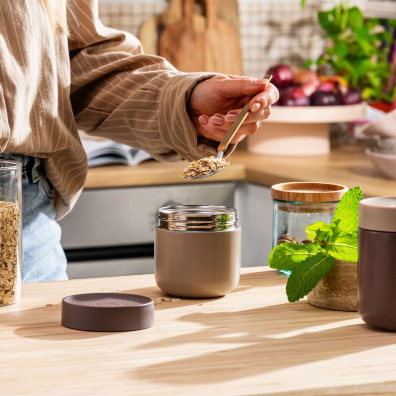 Sand & Aubergine leakproof insulated lunch jar