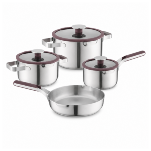 BergHOFF Elements 7-piece cookware set Aubergine