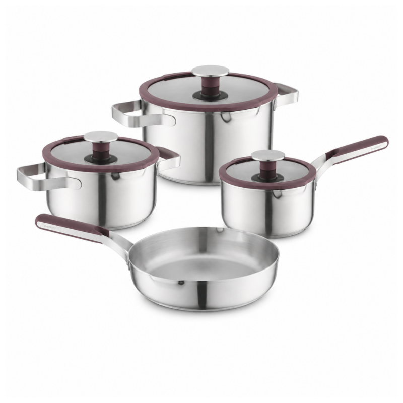 BergHOFF Elements 7-piece cookware set Aubergine