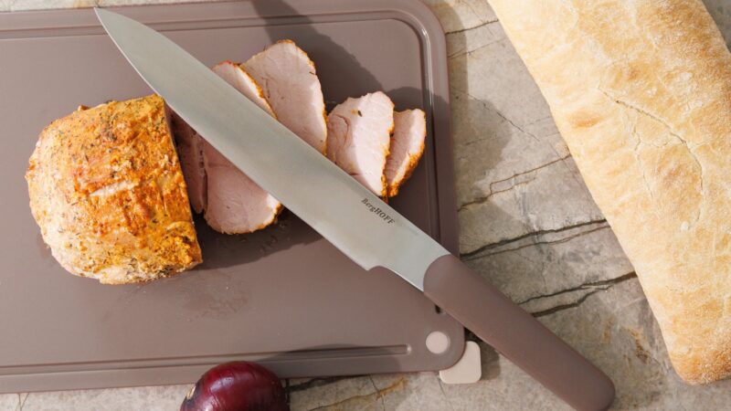 Aubergine carving knife stainless steel blade