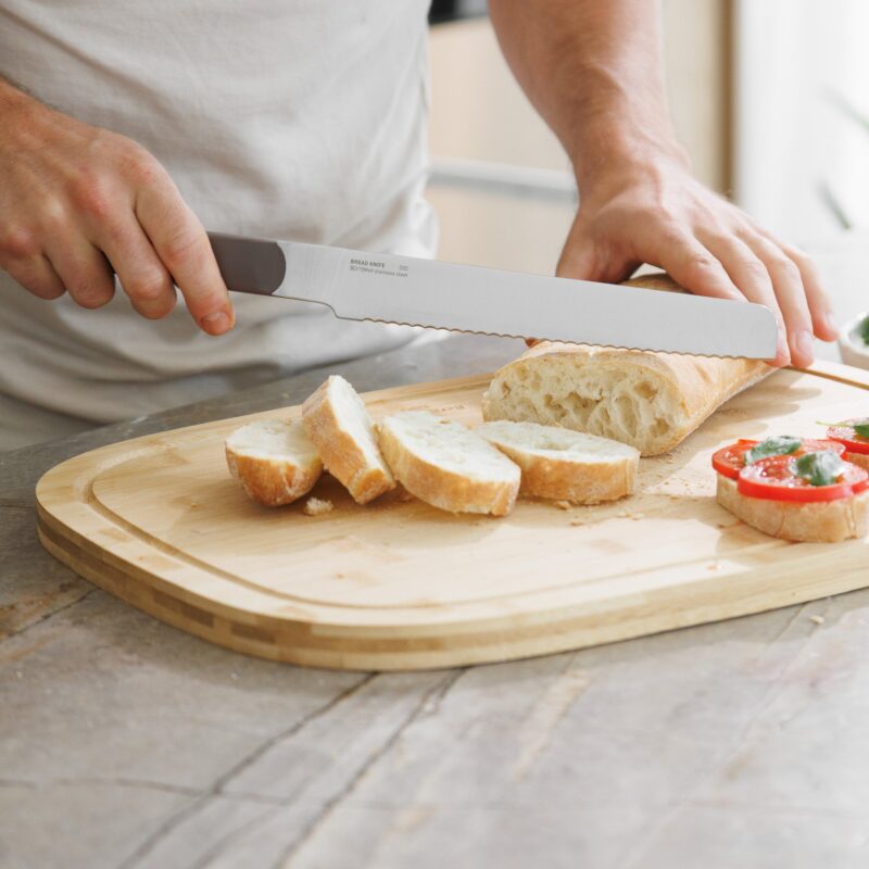 Aubergine bread knife stainless steel blade