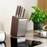 Elements five kitchen knives and storage block