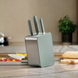 Empty rectangular kitchen knife block