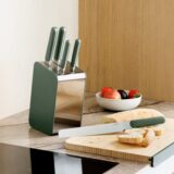 Elements five kitchen knives and storage block
